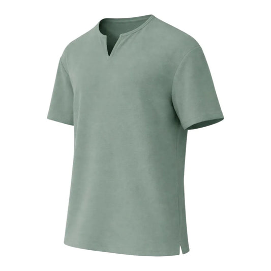Brevil V-Neck Casual Shirt for Men – Sage Green |Regular Fit | Medium (M)