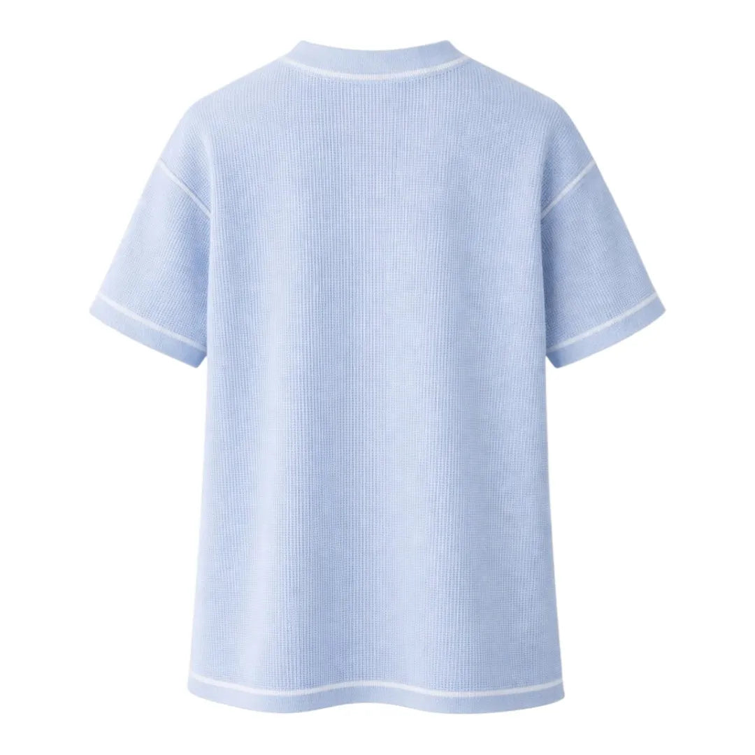 Brevil Stylish Crew Neck T-Shirt – Sky Blue Casual Shirt for Men | Medium (M)