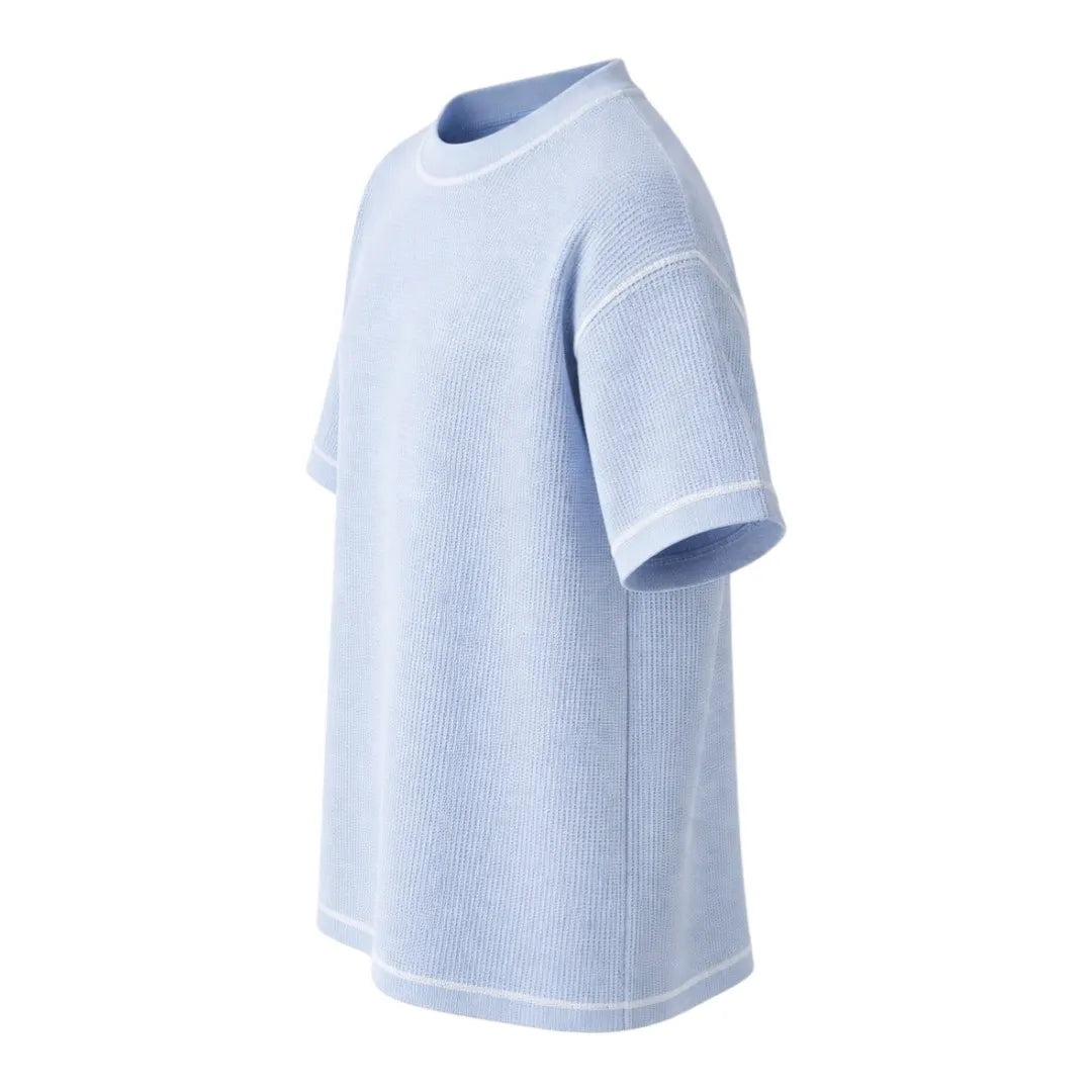Brevil Stylish Crew Neck T-Shirt – Sky Blue Casual Shirt for Men | Medium (M)