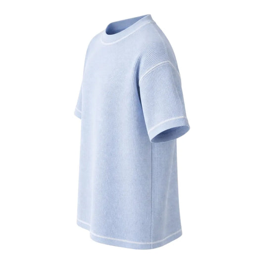 Brevil Stylish Crew Neck T-Shirt – Sky Blue Casual Shirt for Men | Medium (M)